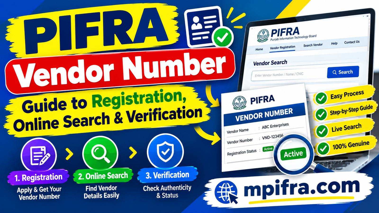 PIFRA Vendor Number