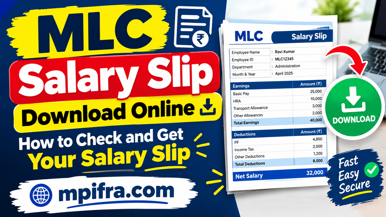 MLC Salary Slip Download Online